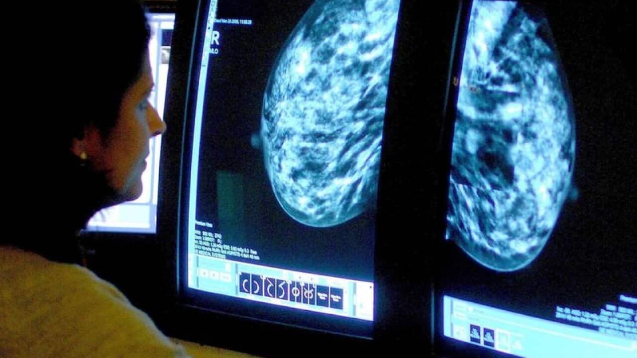A consultant analyzing a mammogram
