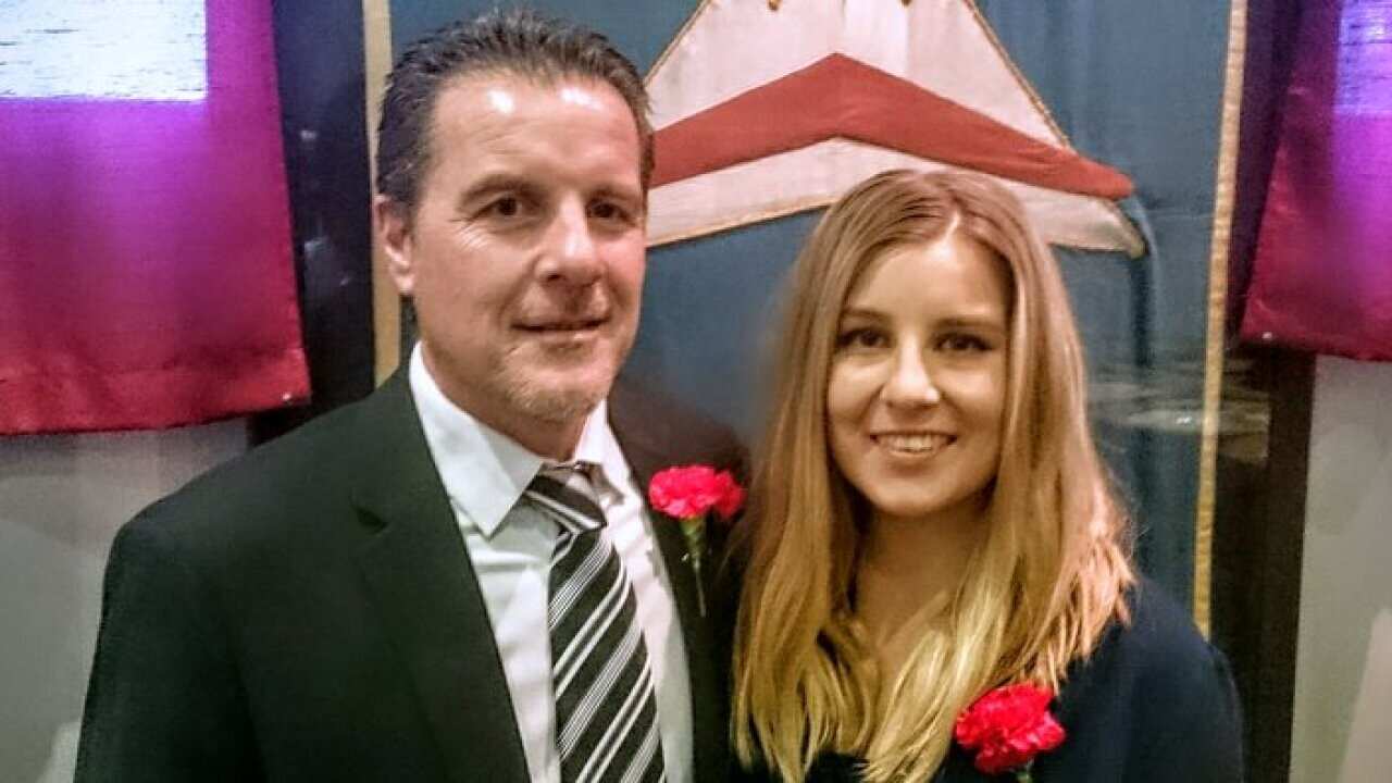 Branko Fabjančič with daughter Stefanie at Triglav club.