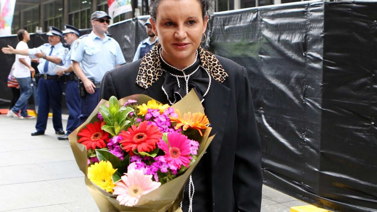 Australian senator Jacqui Lambie in Martin Place