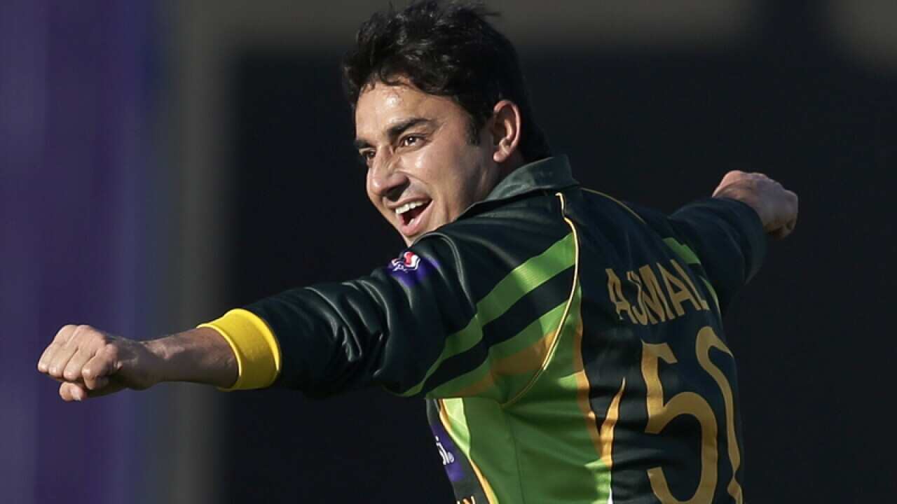 Pakistan’s Saeed Ajmal celebrates