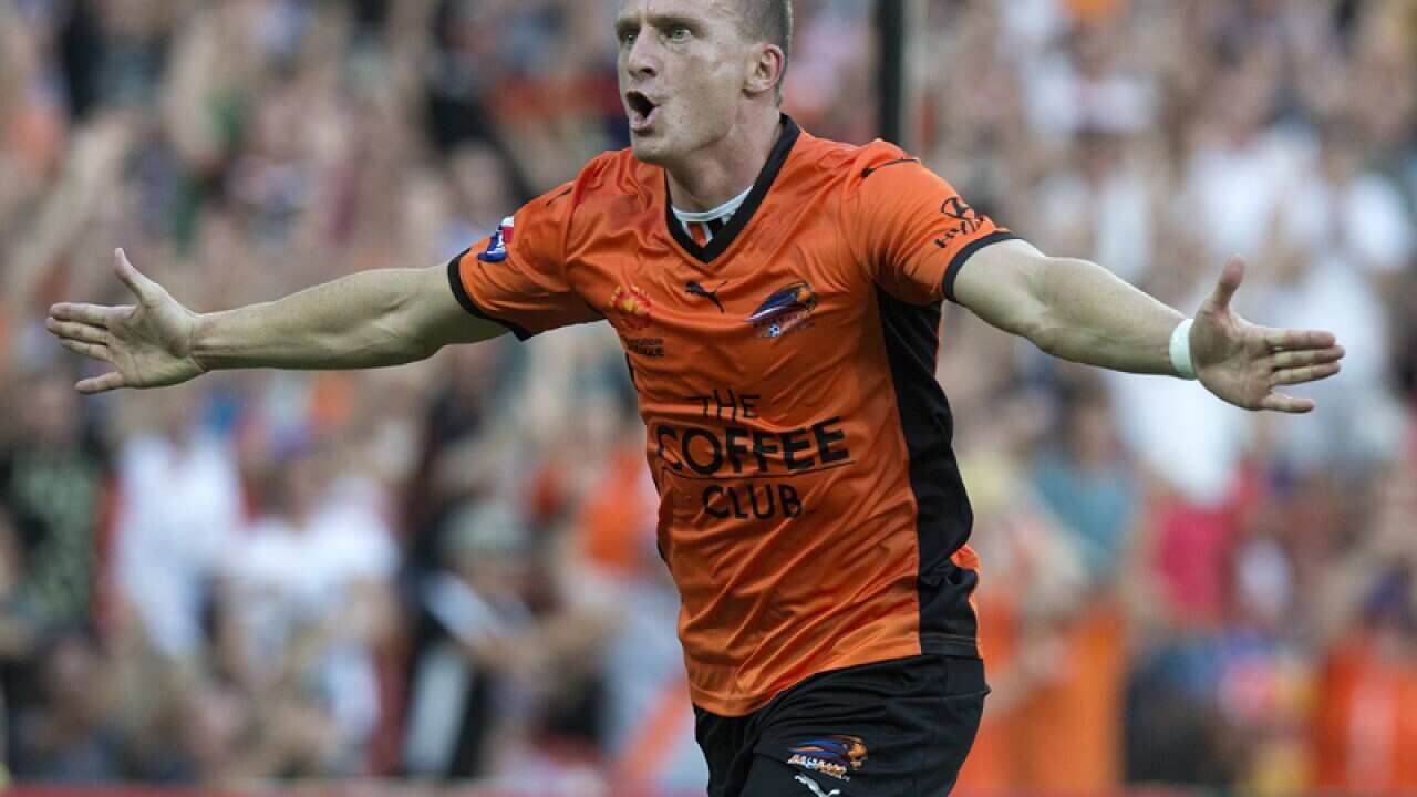 Besart Berisha celebrates scoring a goal