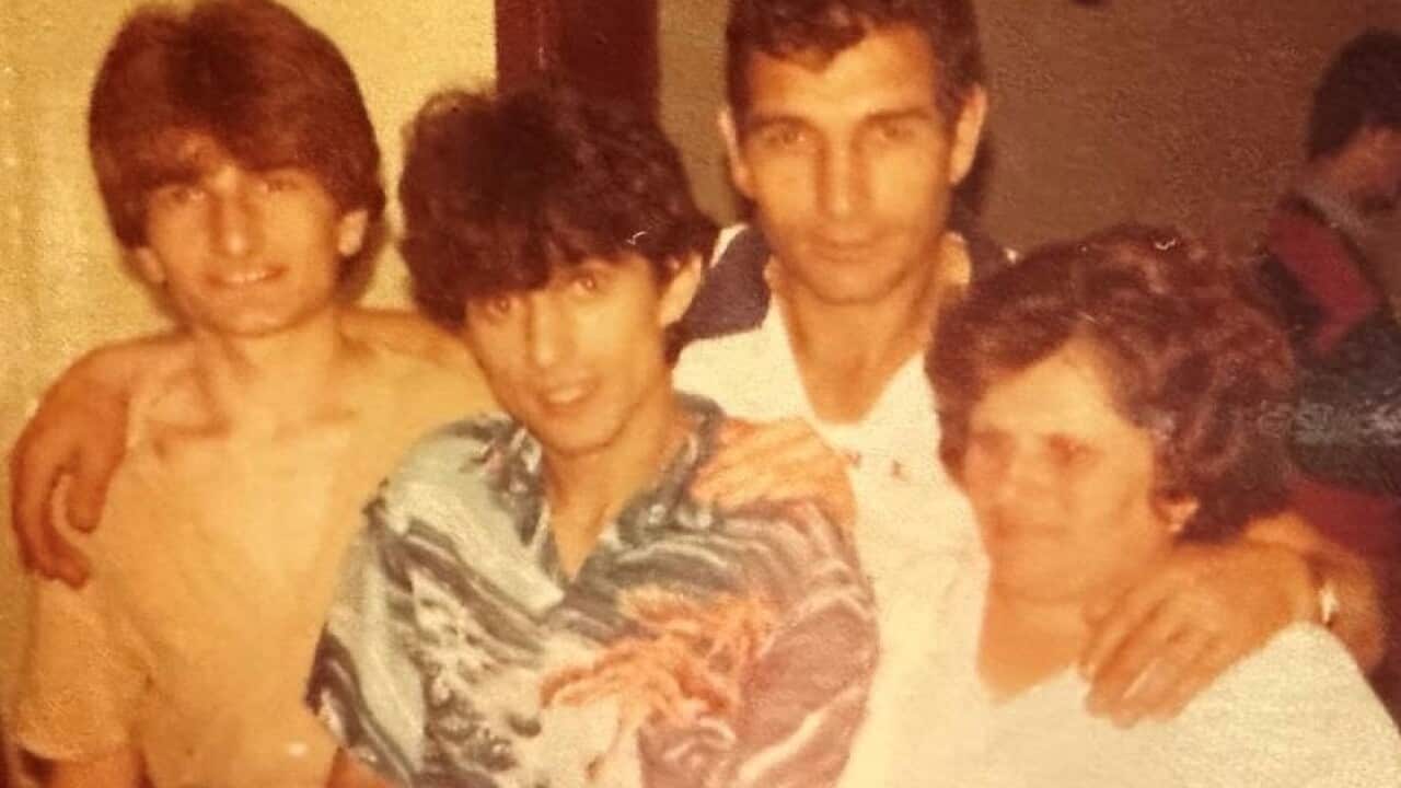Roberto Ricci with his parents and brother in 1979.