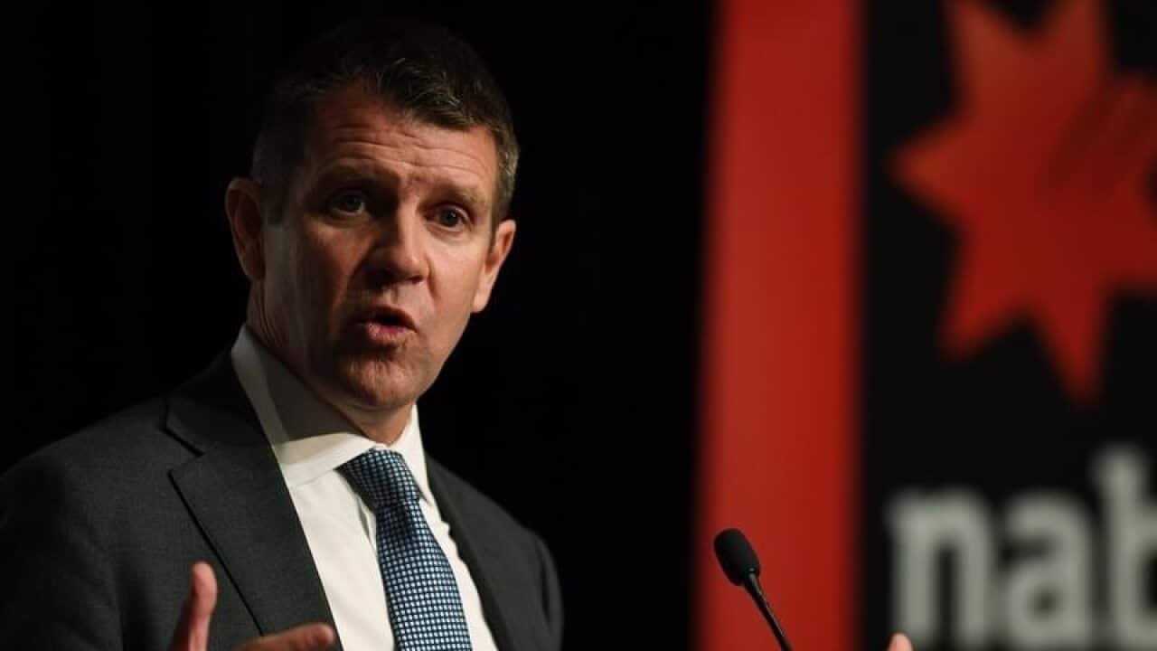 Mike Baird speaks at an NAB event.