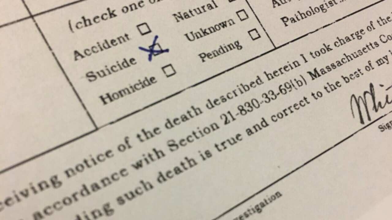 : Forensic pathology form following suicide