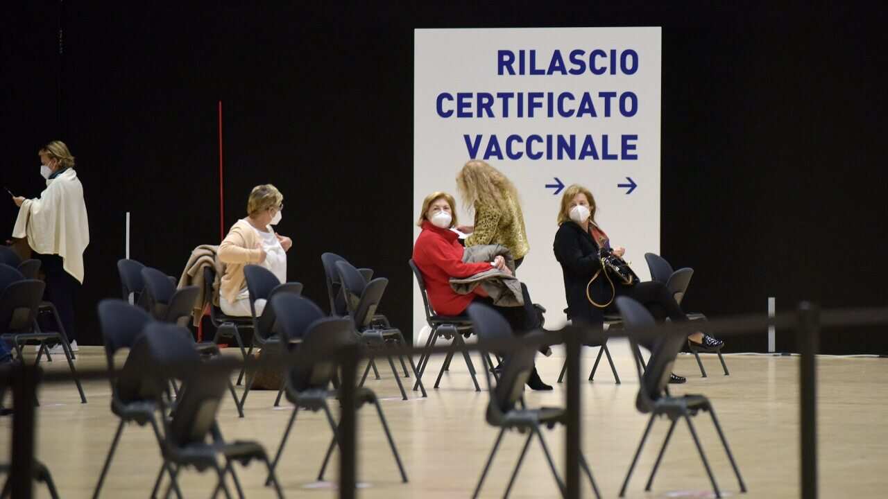 A vaccination hub in Rome