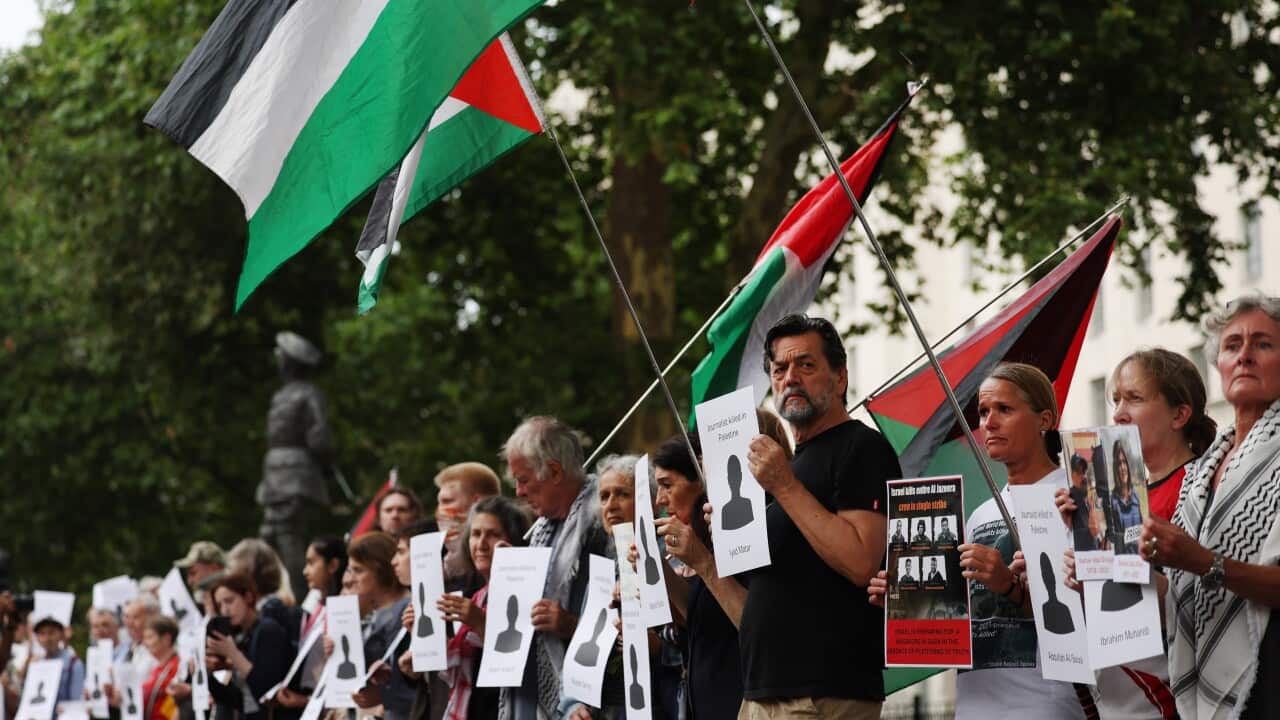 Vigil for jounalists killed in Gaza