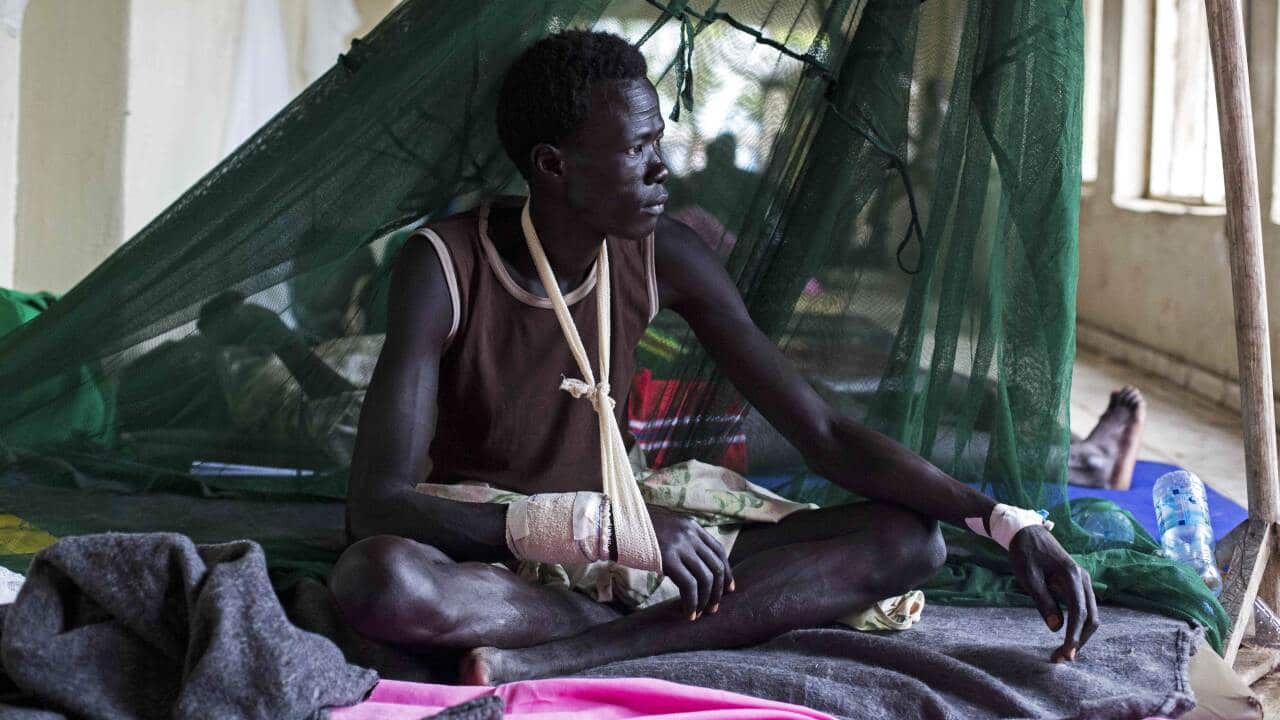A man injured during tribal clashes that erupted in Jonglei State - AAP.jpg