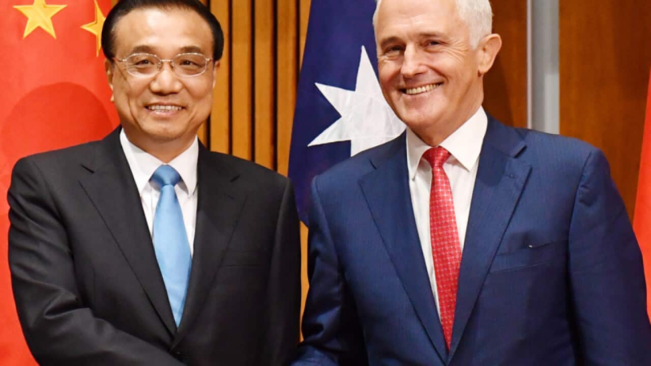 China Premier Li Keqiang and Malcolm Turnbull