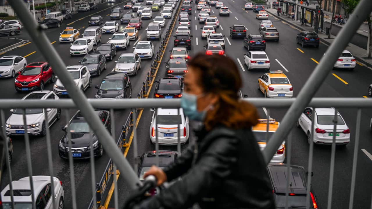 Traffic congestion Wuhan, China.