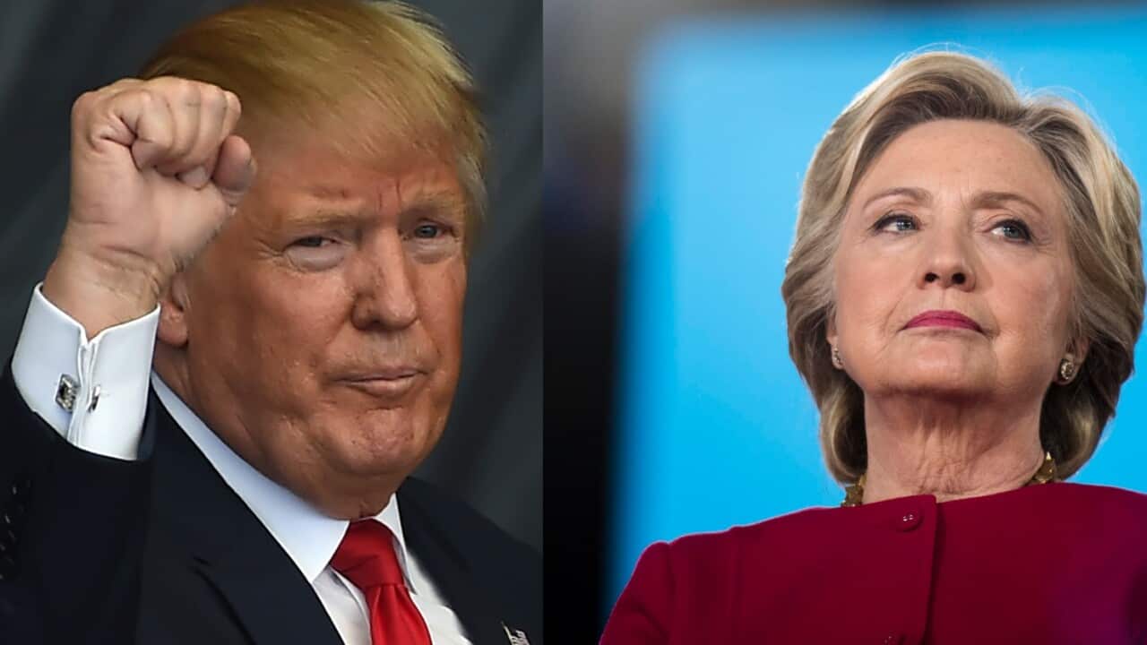 File images of Donald Trump and Hillary Clinton