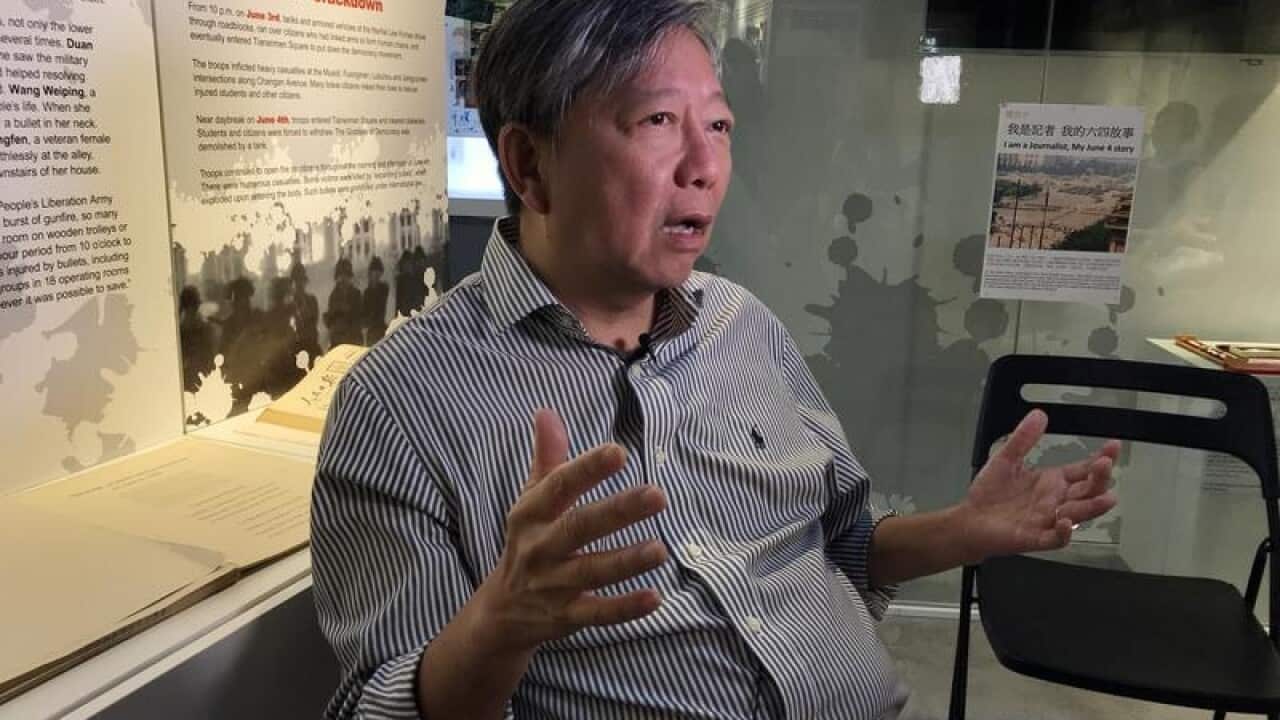 Lee Cheuk-yan, at the June 4 Museum in Hong Kong