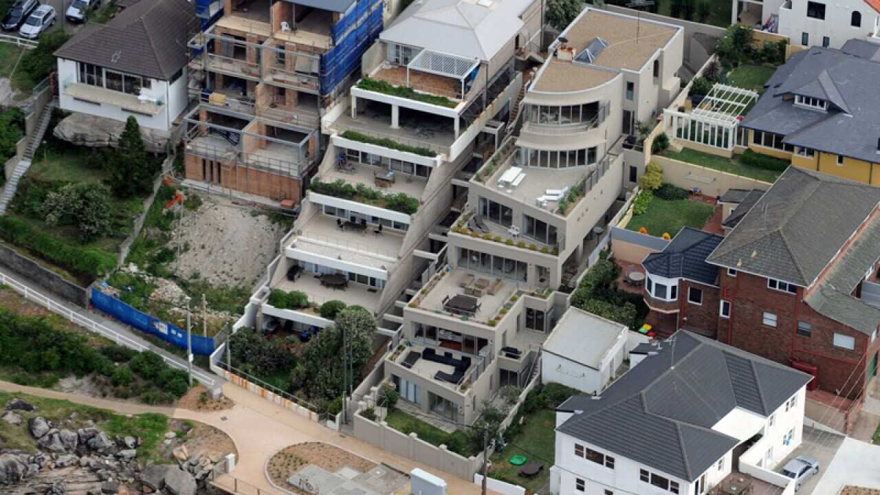 Beach front housing in Sydney