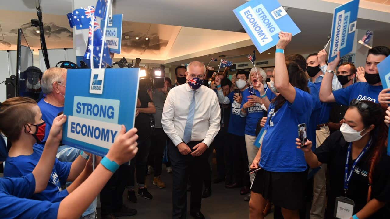 Scott Morrison at a Liberal rally in Perth (AAP)