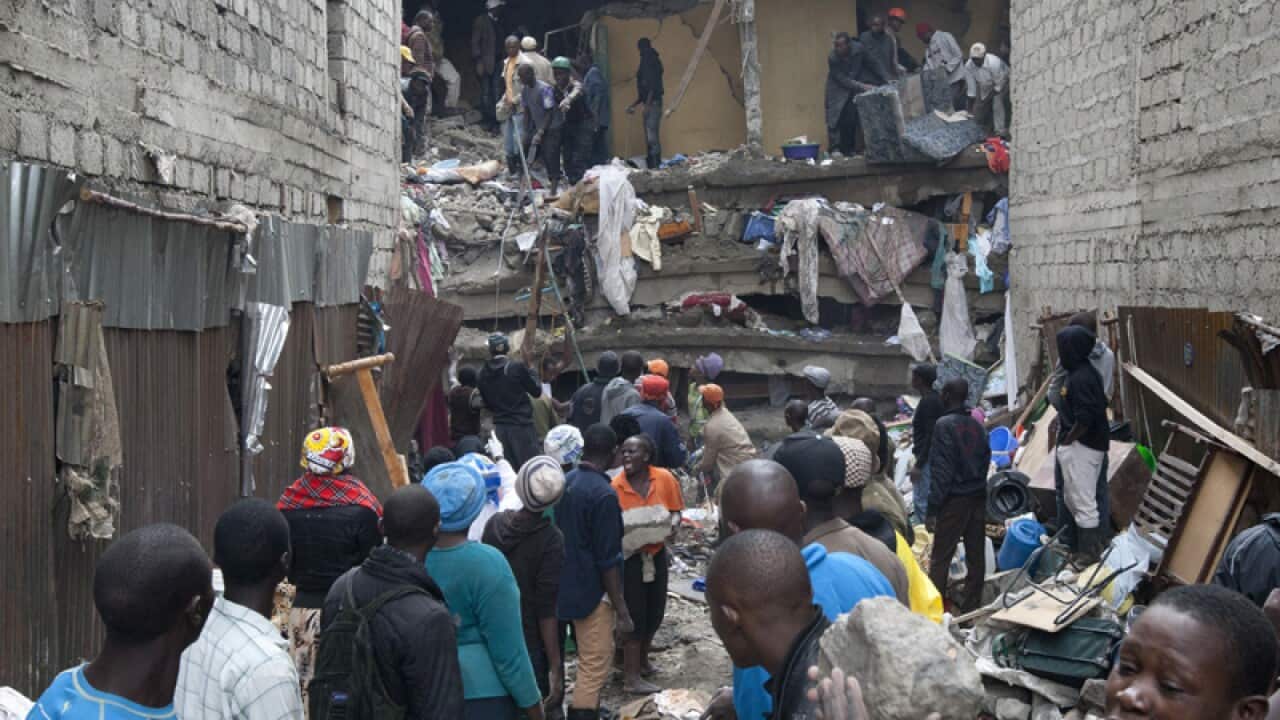People help survivors in Nairobi, Kenya