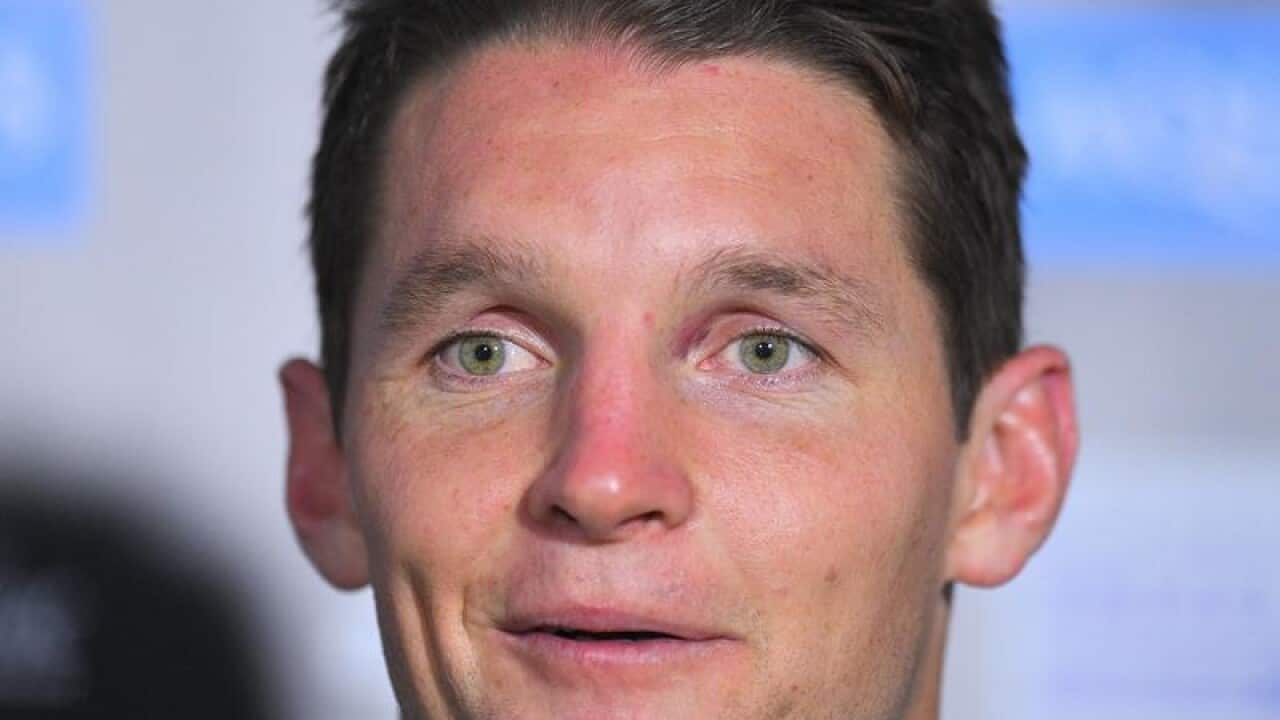 Jarrod Croker of the Raiders speaks.