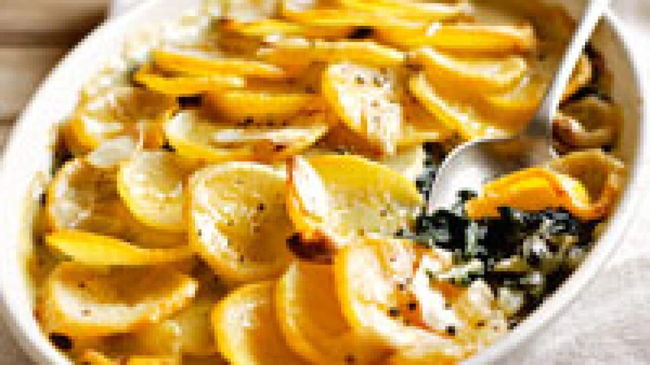 Moroccan chicken with eggplant and couscous