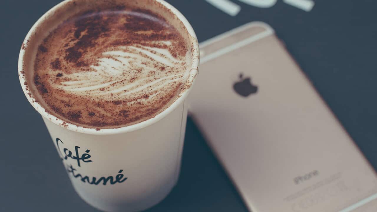 coffee and phone