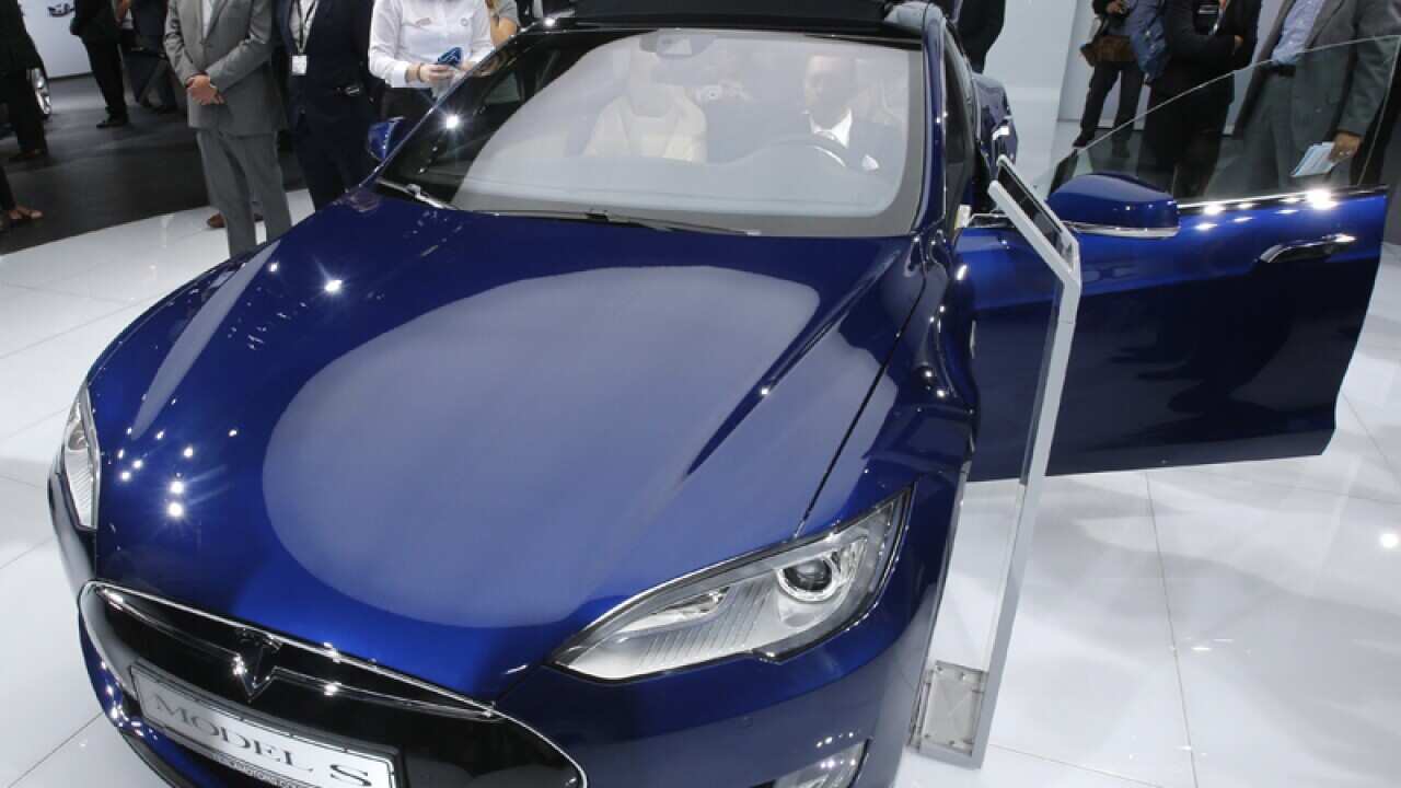 A Tesla Model S car