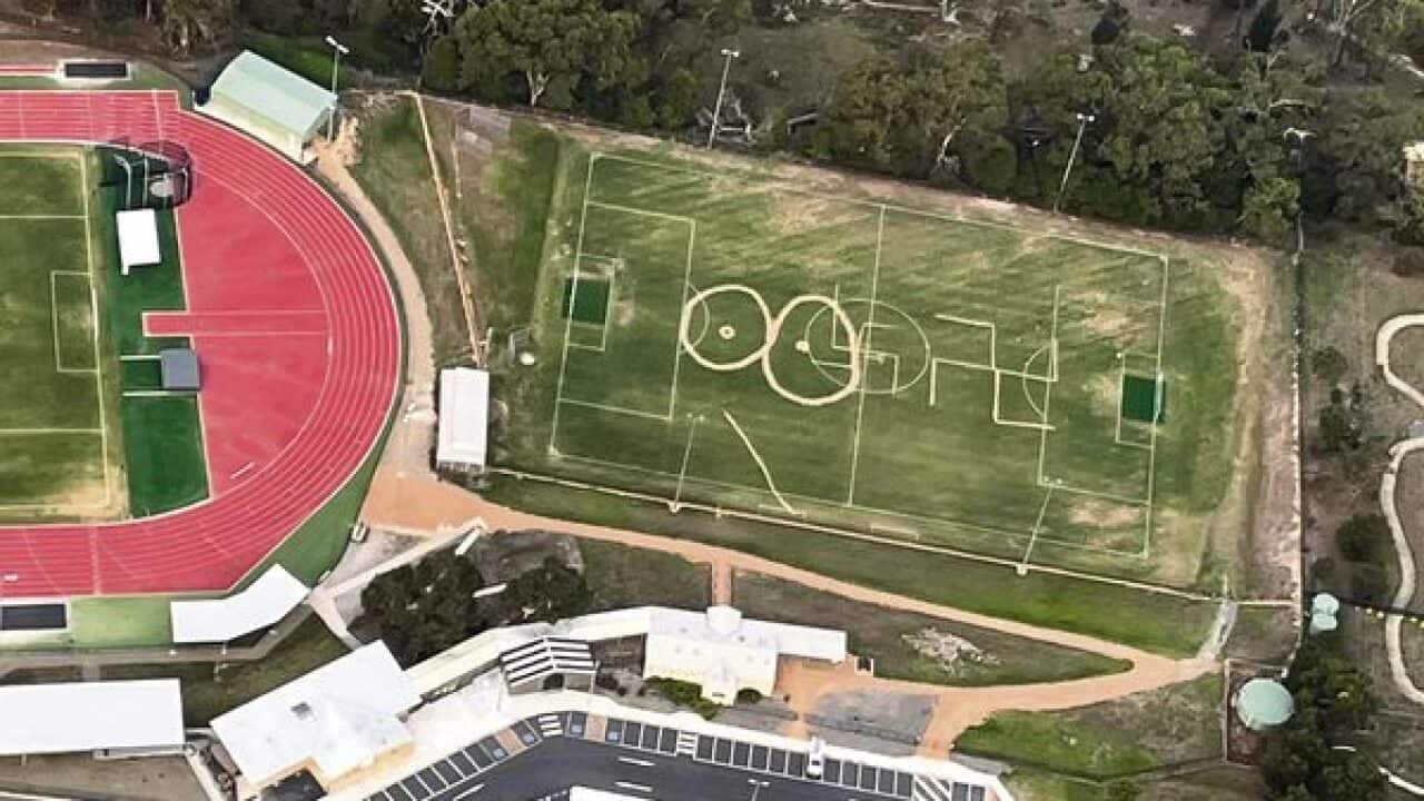 Two giant swastikas were burnt into a soccer football pitch at Mount Evelyn, in outer-east Melbourne