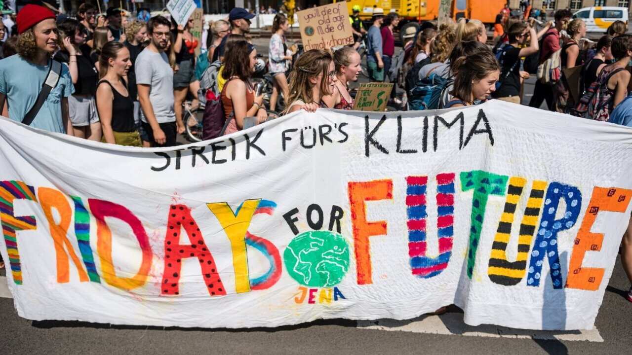 Eine 'Fridays for Future' Demo in Leipzig am 30. August 2019.
