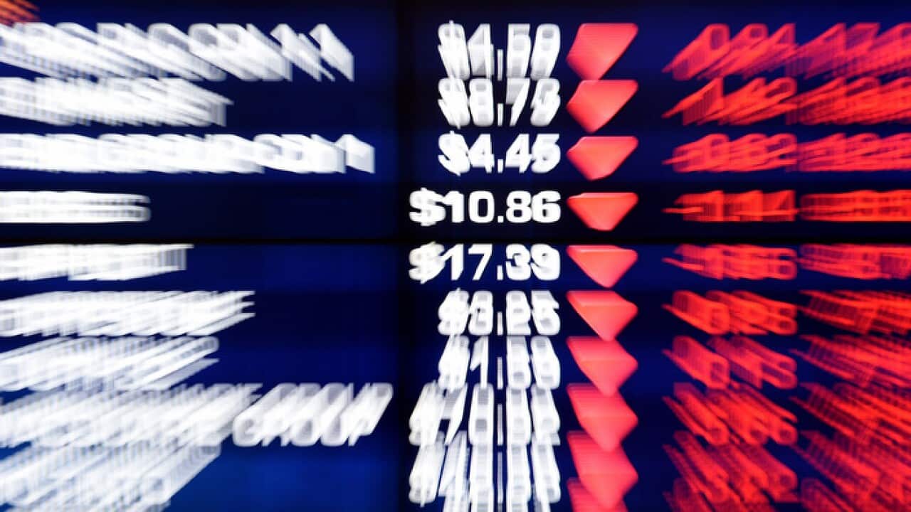 Shares at the Australian Securities Exchange in Sydney