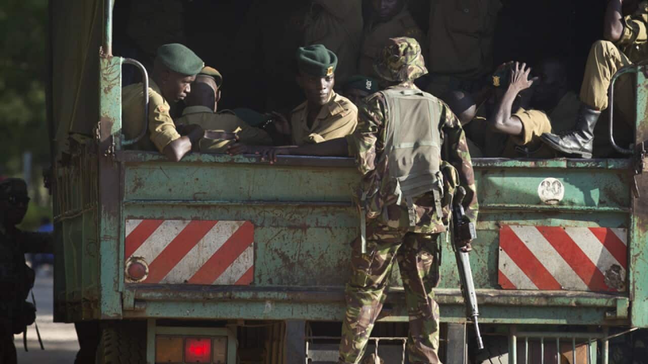 Soldiers from the Kenya Defence Forces (KDF)