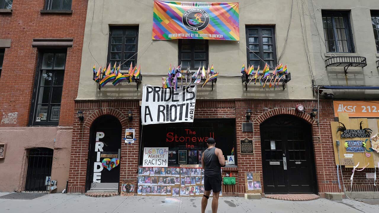 The Stonewall Inn, the epicenter of the gay liberation movement, after the Supreme Court ruling.