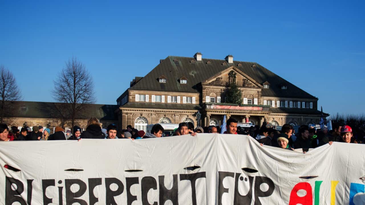 Protesters against the deportation of rejected asylum seekers