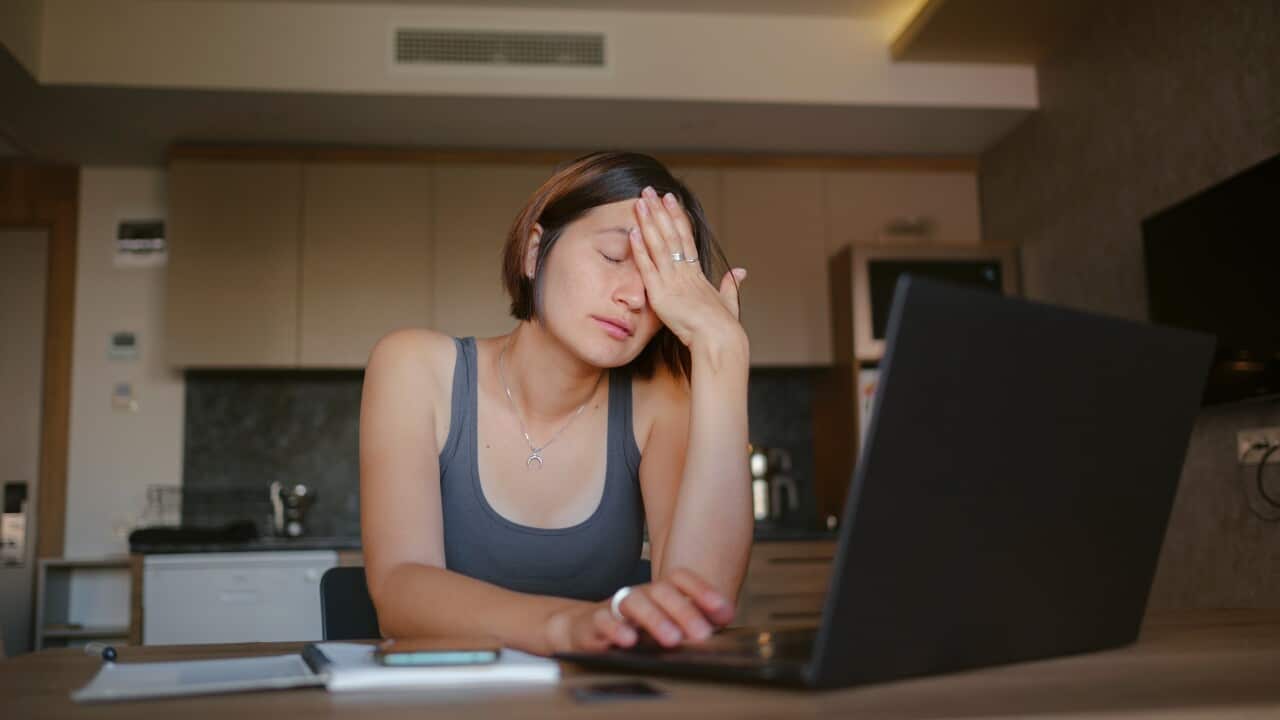 young asian woman at home, remote work