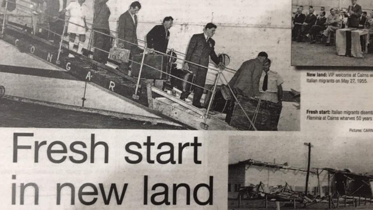 The Flaminia docks in Cairns in 1955
