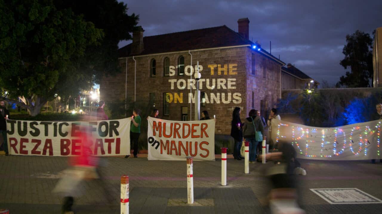 A rally in Perth to remember Reza Berati