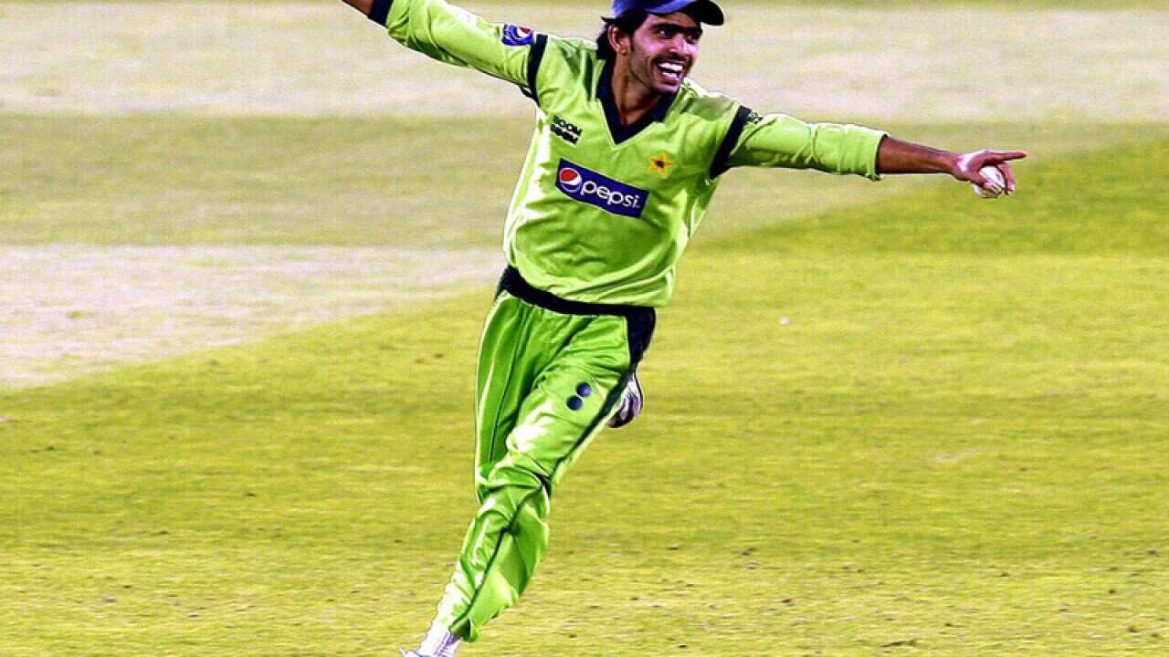 Pakistan's Fawad Alam celebrates