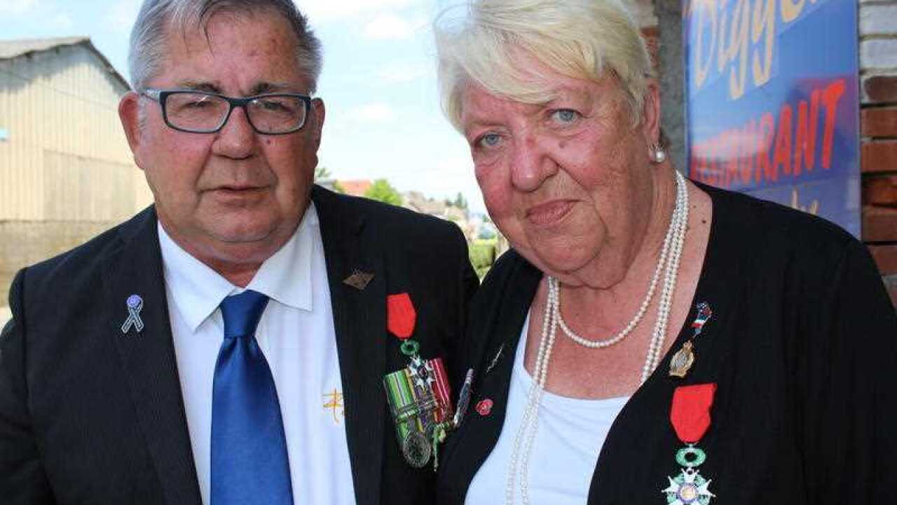 Barry Gracey and Yvonne Gracey-Hall with their French Legion of Honour medals