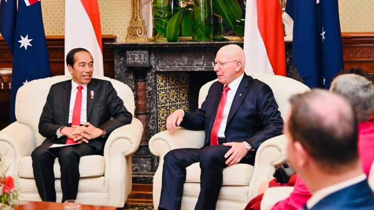 President Jokowi meets with Australia’s Governor-General David Hurley, at Admiralty House in Sydney, Tuesday (07/04). (Photo by: BPMI of Presidential Secretariat/ Laily Rachev)