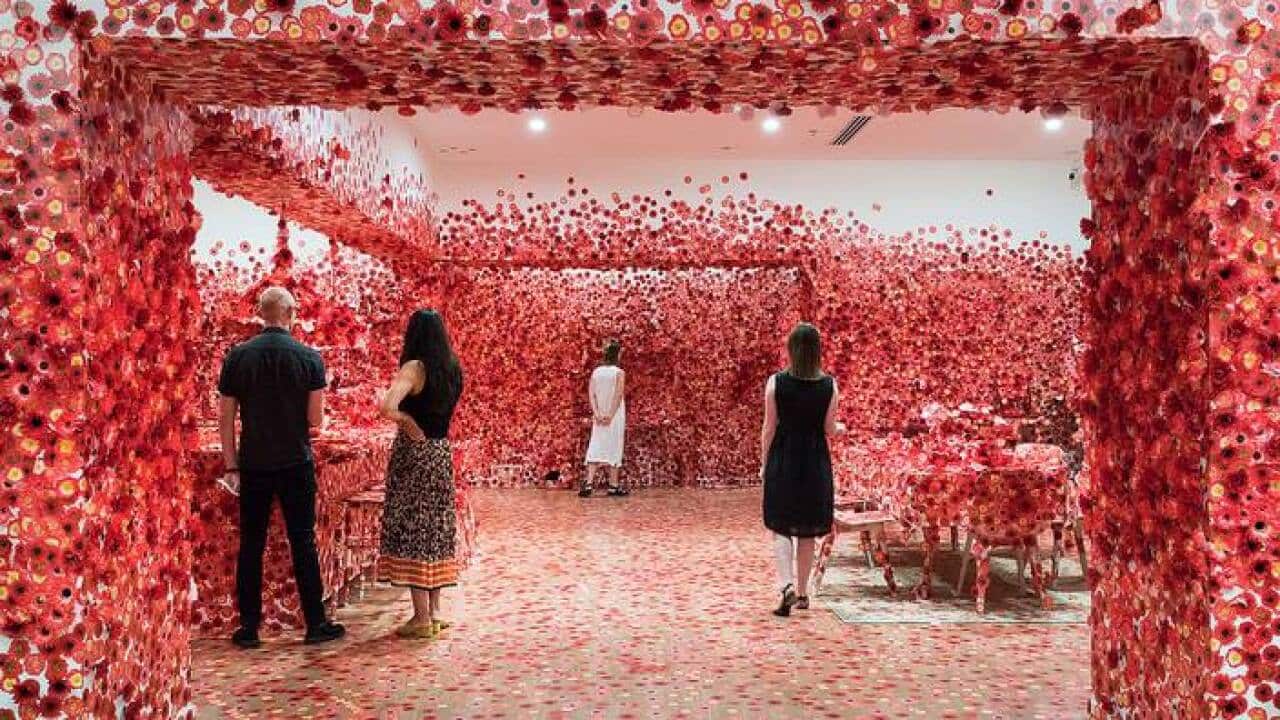 Yayoi Kusama Flower obsession 2017 (detail)