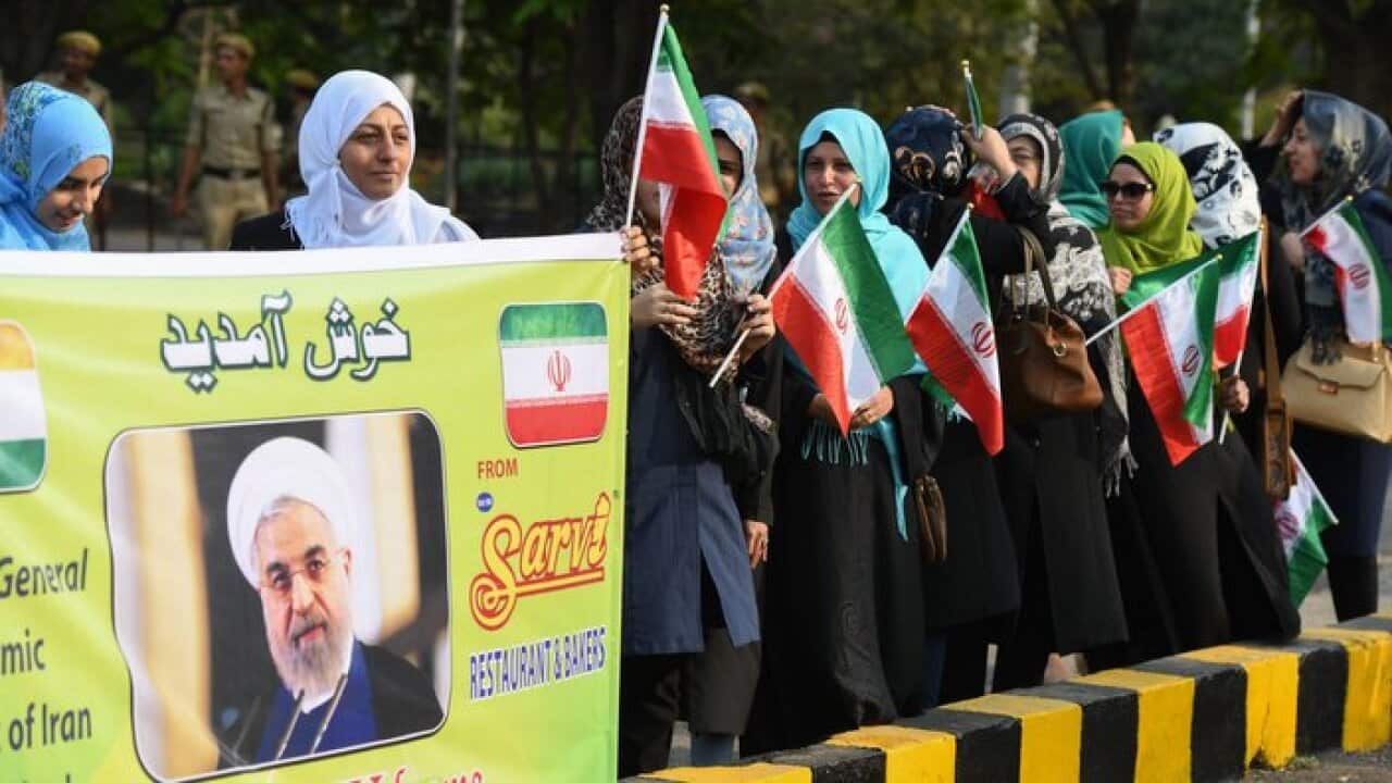 Iranian president is on a three-day official visit to India.