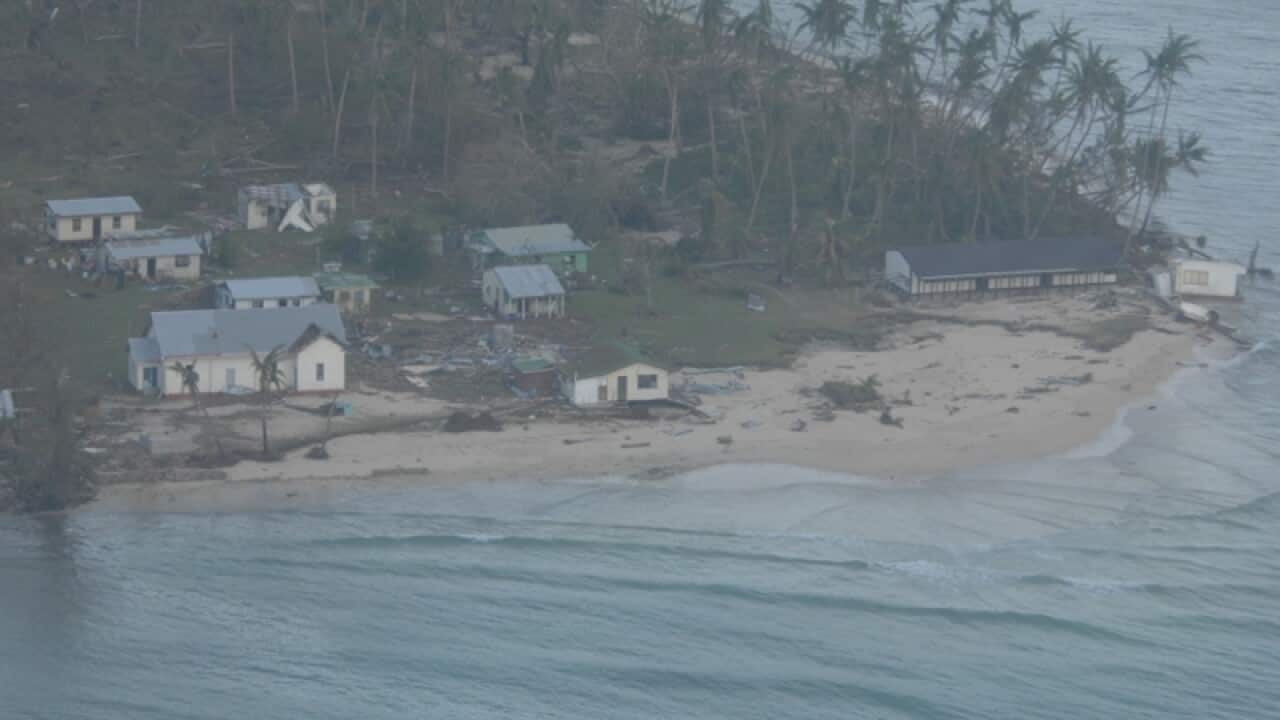damage to homes and land on Avea Island.