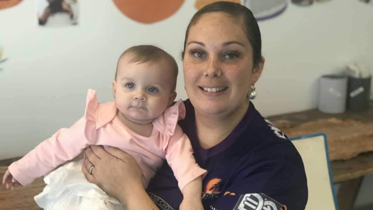 Sarah Booth with her daughter Eva.