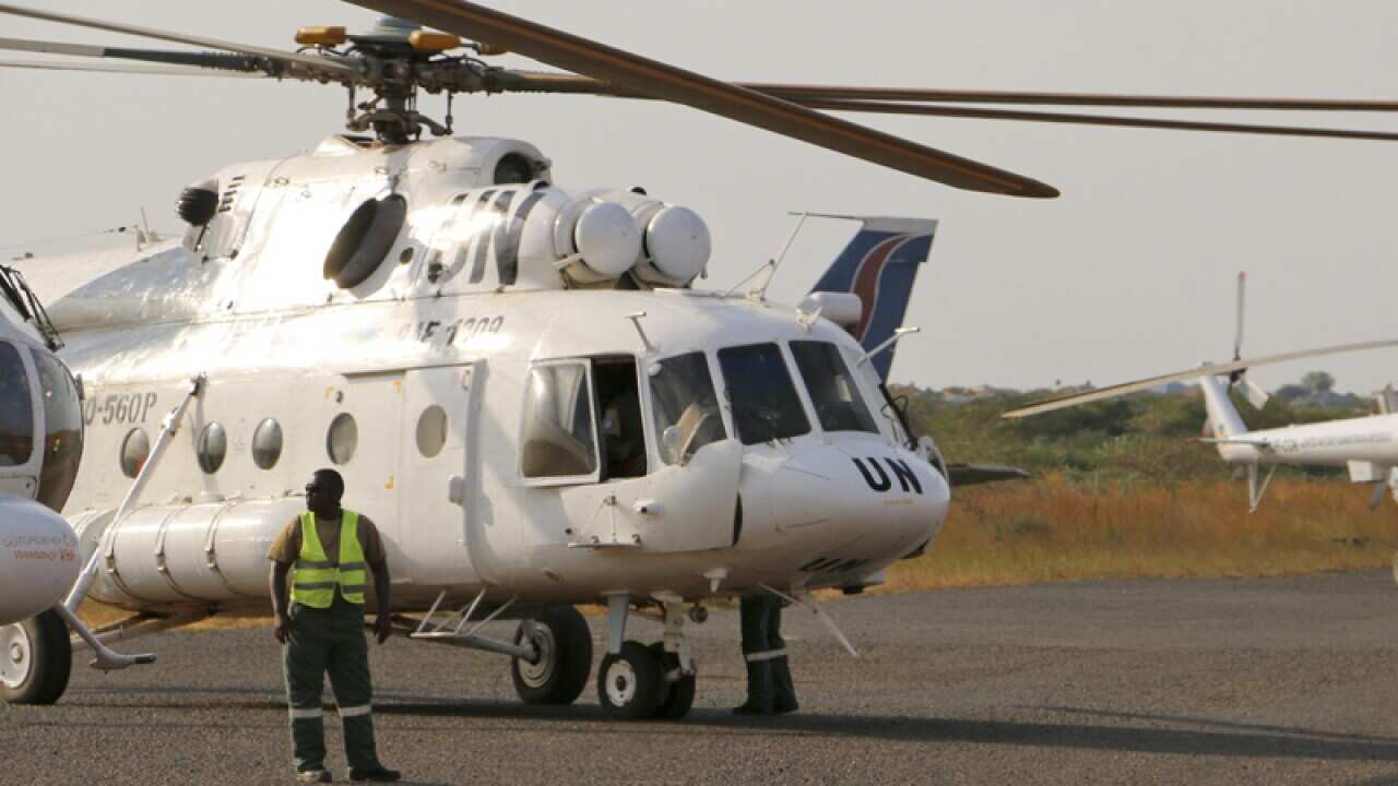 A United Nations MI-8 helicopter