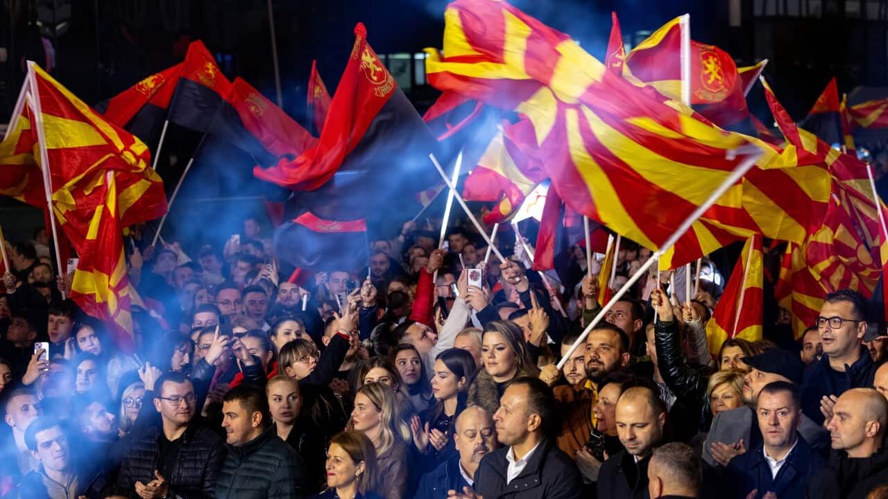 North Macedonia's ruling VMRO-DPMNE party holds election rally