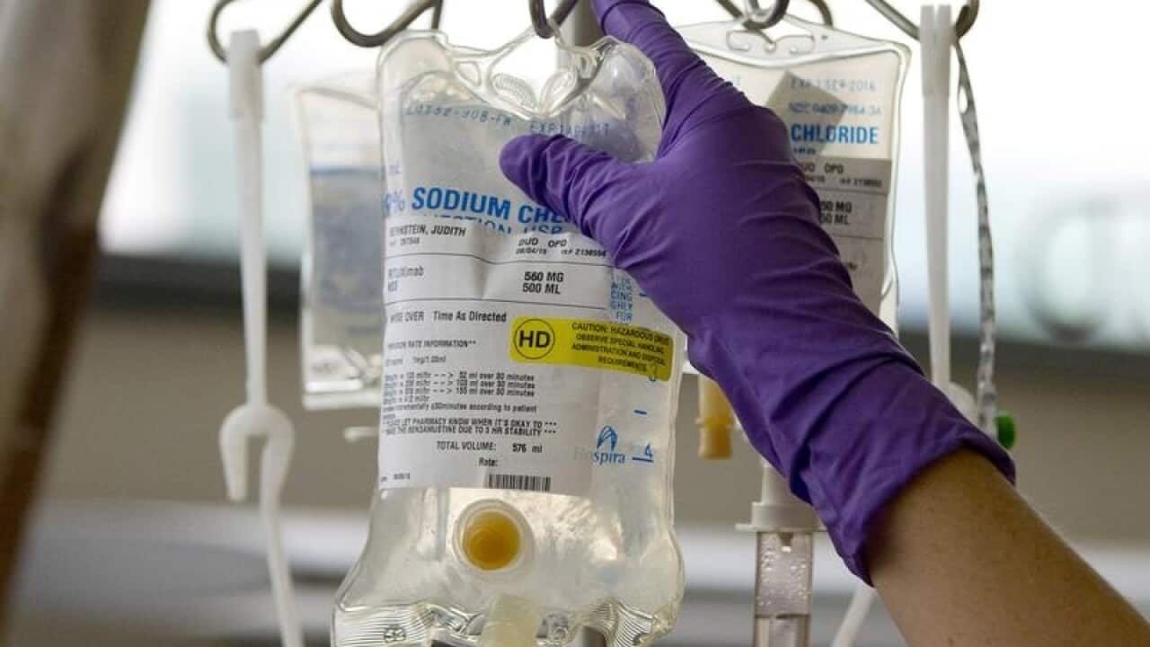 Intravenous stand at a hospital