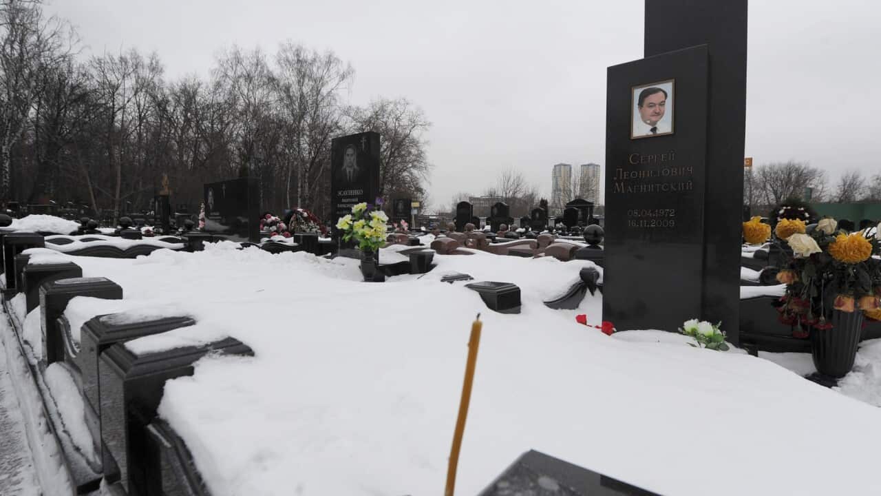 The grave of Russian lawyer Sergei Magnitsky