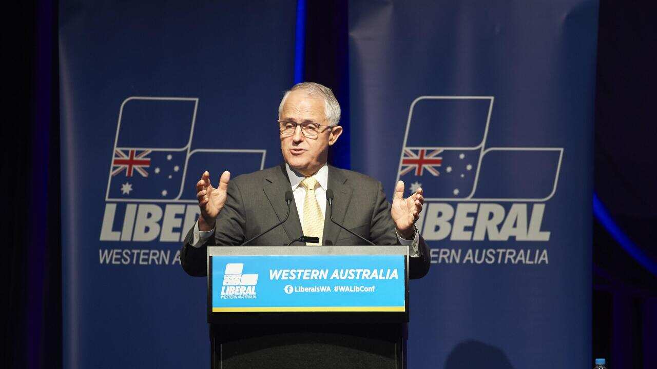 Prime Minister Malcolm Turnbull addresses the WA State Liberal Party Conference in Perth