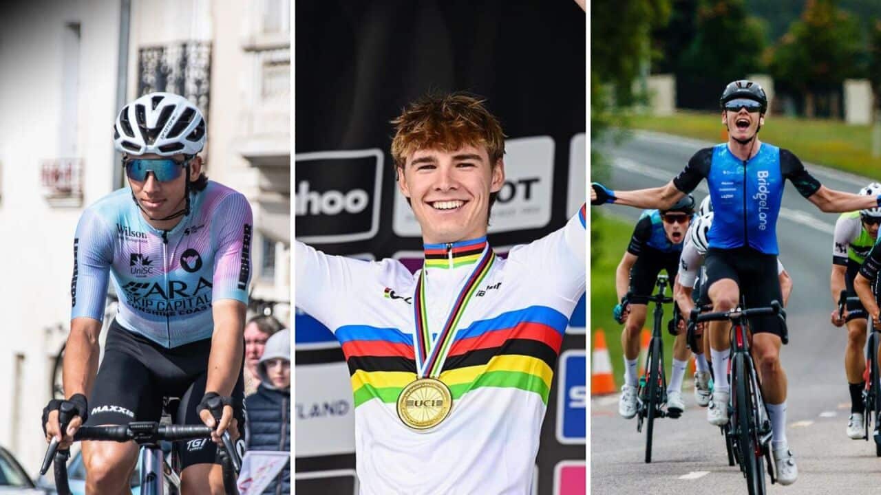 Contenders for the Under-23 Men's Australian Road Nationals Race (L to R) Declan Trezise, Oscar Chamberlain, Zac Marriage