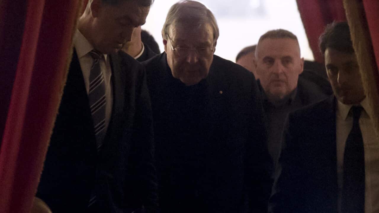 Australian Cardinal George Pell, second from left