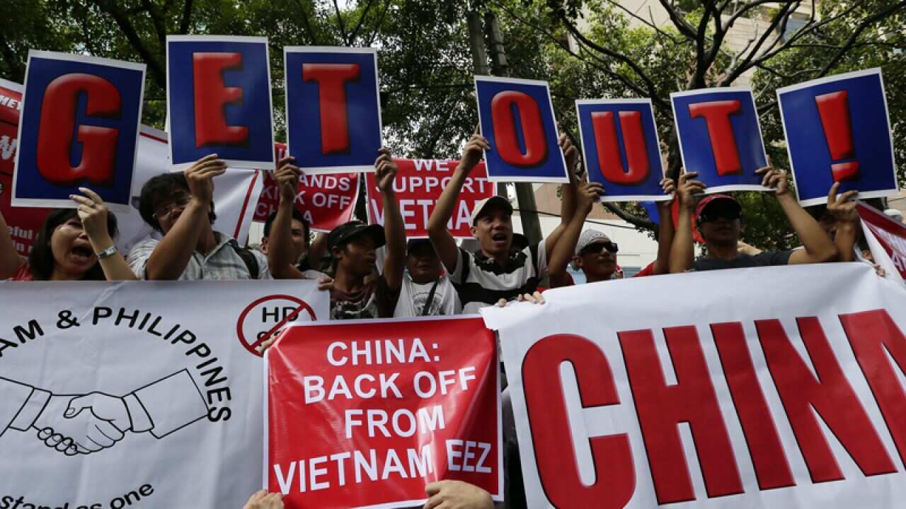 Anti-China protesters in Vietnam