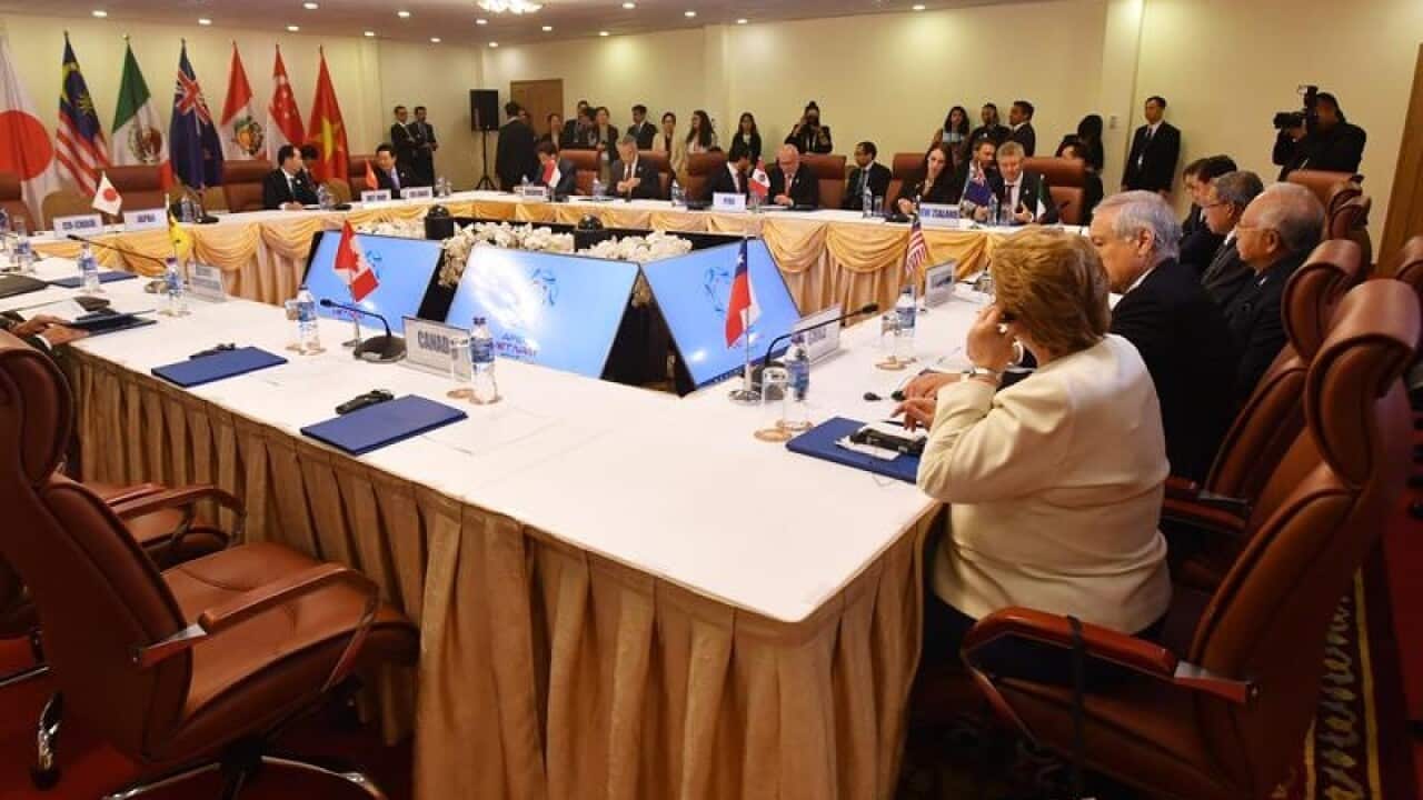 The empty seat allocated for Canada's Prime Minister Justin Trudeau