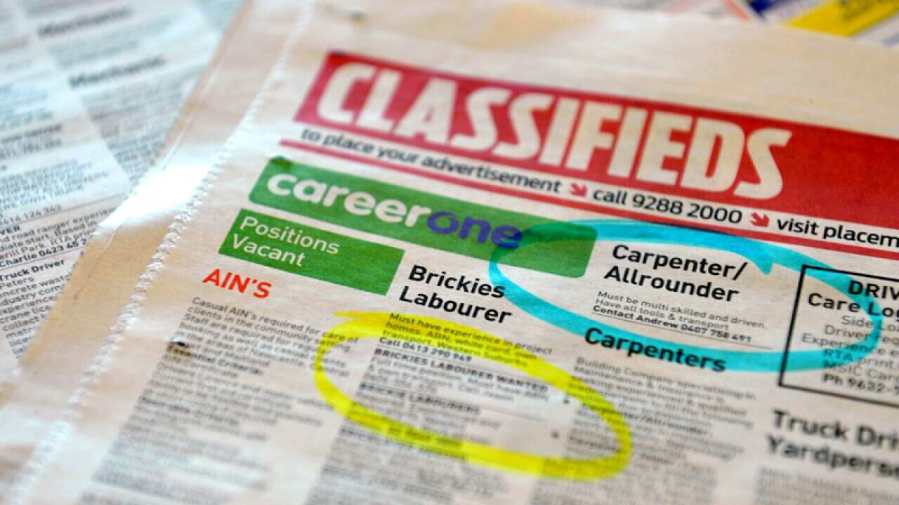Employment advertising in a newspaper in Sydney