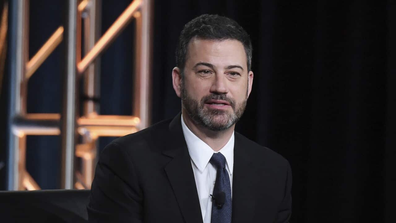 Jimmy Kimmel speaking during his show.