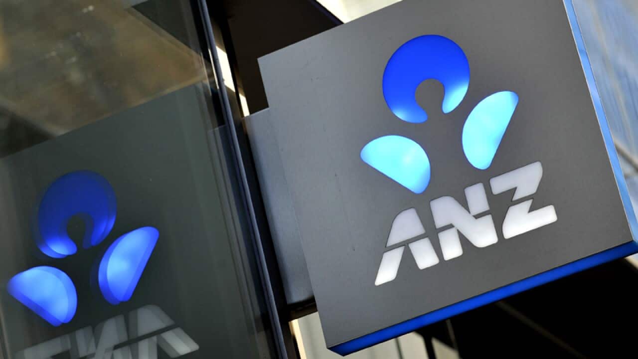 An ANZ sign outside a branch